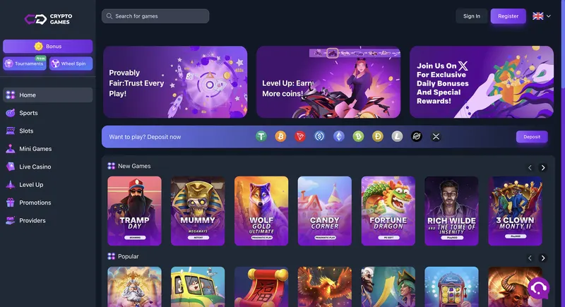 Crypto Games anmeldelse: Guide til kryptocasinoet