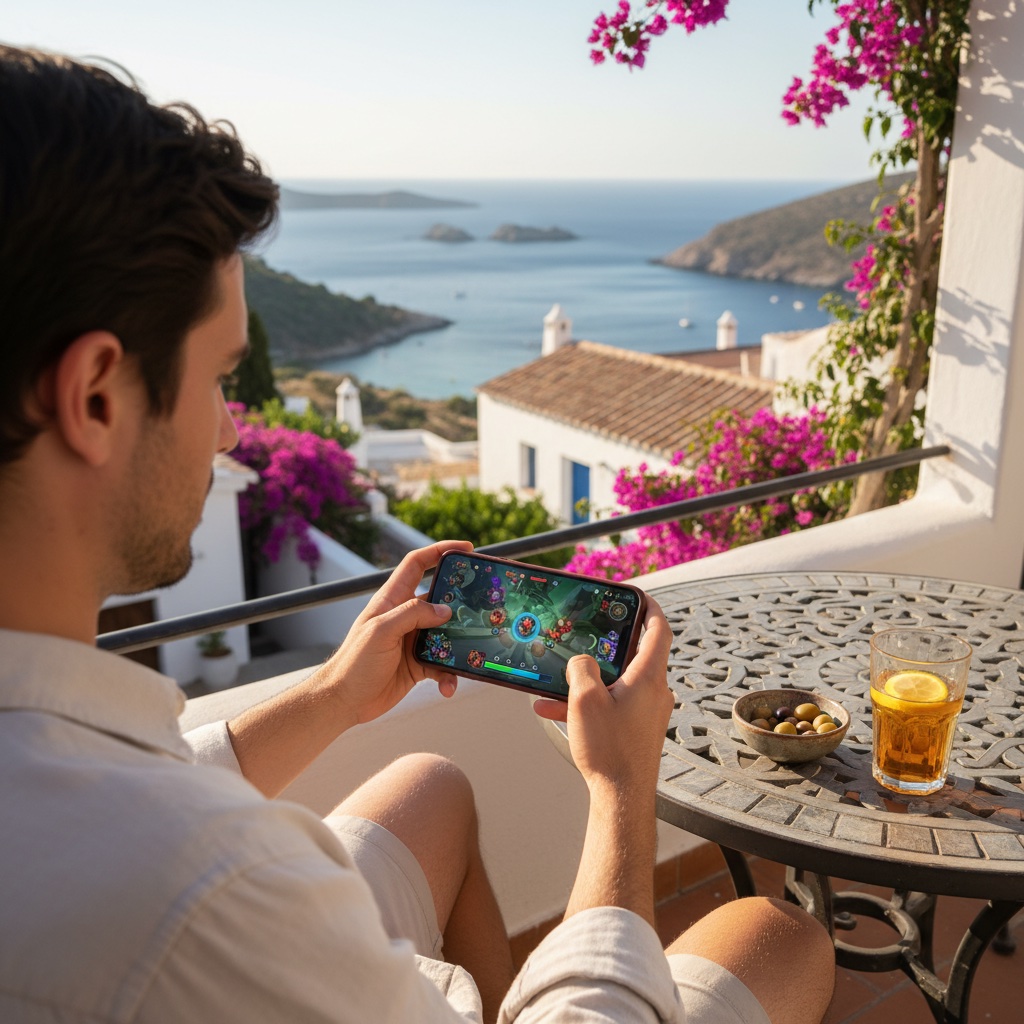 Gioco mobile su BlockSpins Casino con smartphone