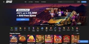 Need For Spin casino frontpage